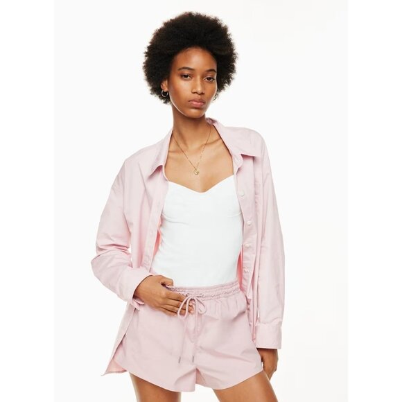 Aritzia Tops - Aritzia Wilfred Free Relaxed Button Up Cotton Shirt in Sakura Pink Size S